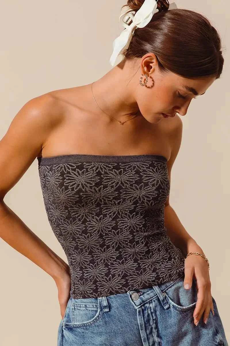 SO ME Jacquard Floral Two Tone Seamless Tube Top d85597d475064dc28e12b72984c5789c-Max-Origin