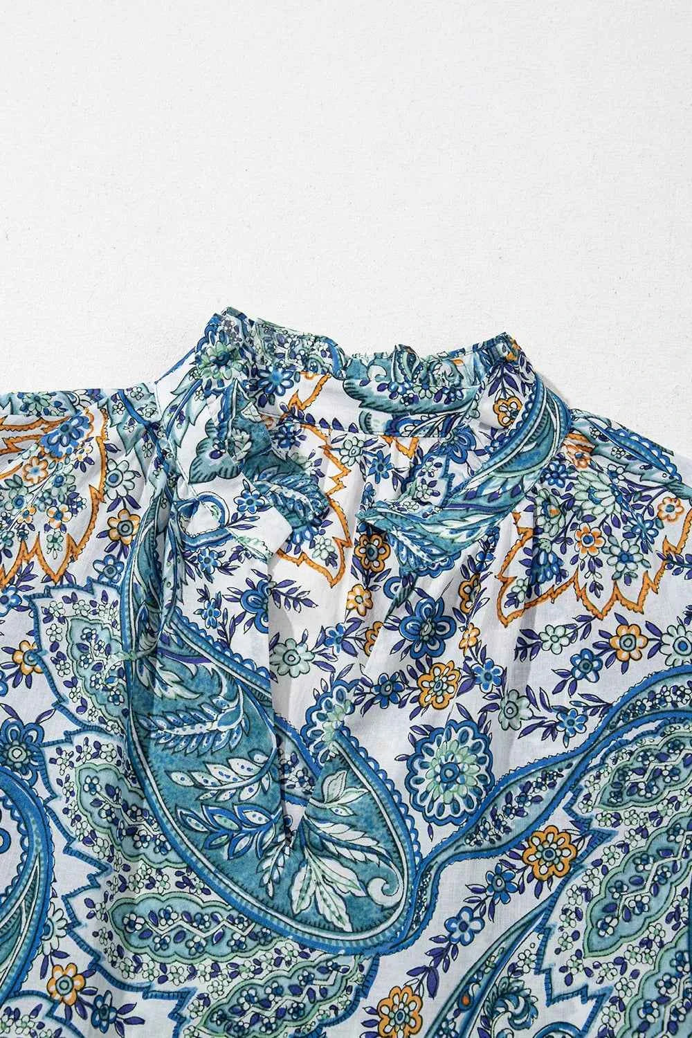 Paisley Floral V Neck Short Sleeve Mini Dress d8673d43-813f-496d-b46b-9f87359fdcac-Max-Origin