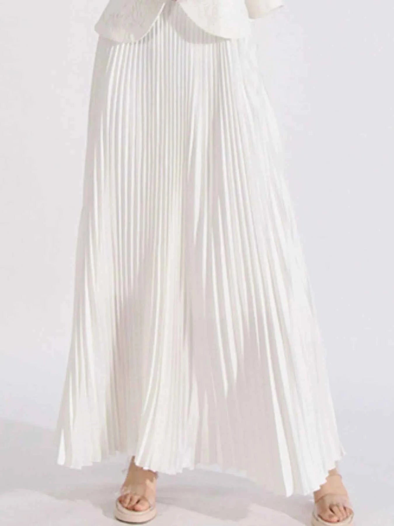 Button Up Long Sleeve Top and Pleated Skirt Set d8721eb6-c75c-4faf-8117-ccbd1150073d-Max-Origin
