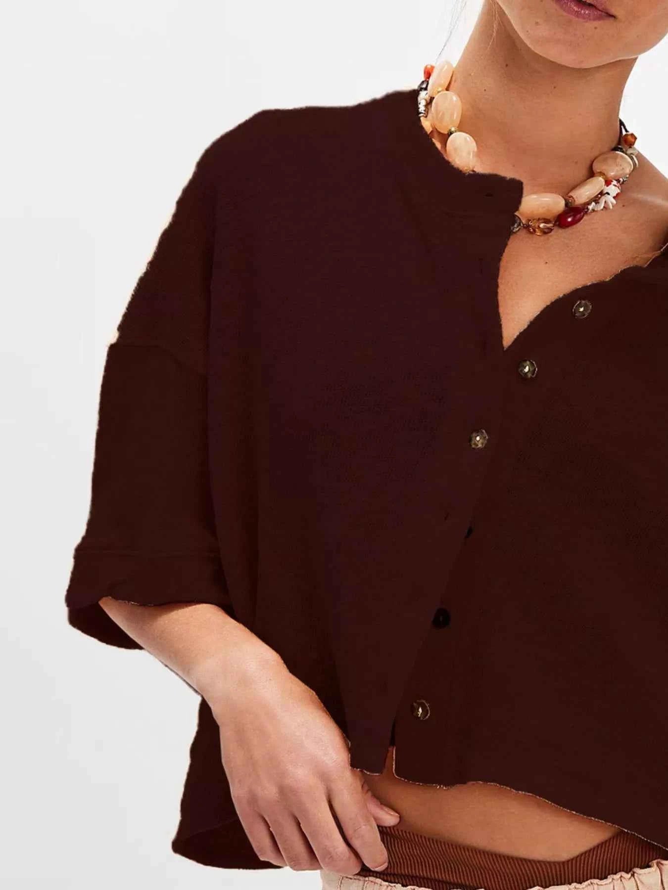 Button-Front Half Sleeve Cardigan d87f2c64-36d7-44dd-8ffd-af368a5d1eee-Max-Origin