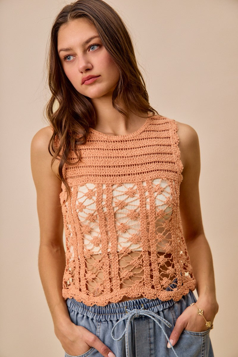 SO ME Crochet Knitted Lace Sweater Tank Top d882e318c49a45a39bc989f6822a682f-Max