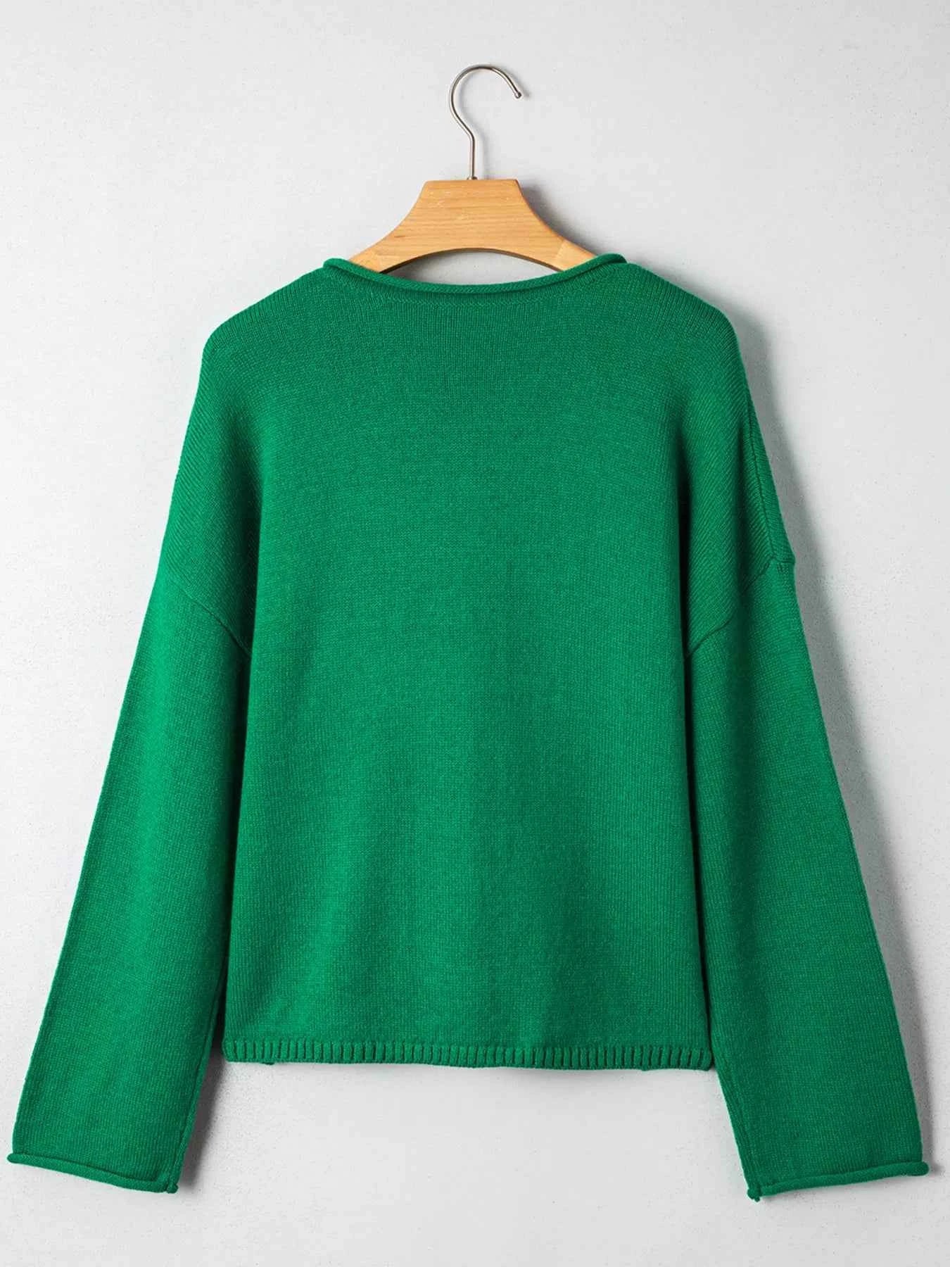 Solid Color Knit Button Drop Shoulder Sweater Cardigan d88579ed08fe4e9cb51bbb9fc6fd7b88-Max-Origin
