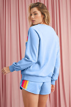 Bonbon Colorful Striped Long Sleeve Pullover and Shorts Set d89585c344aabb09