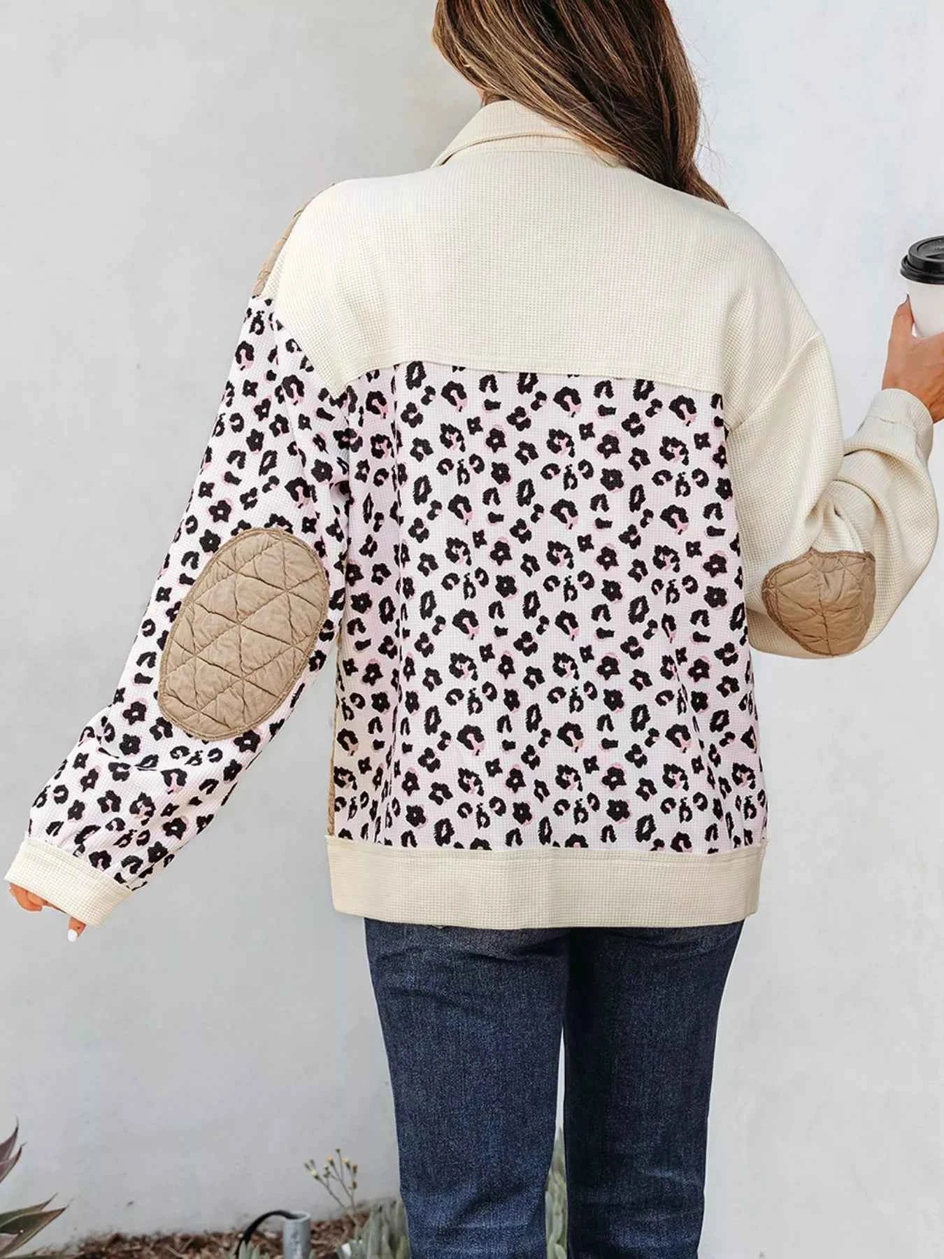 Leopard Waffle Quilted Patchwork Button Front Jacket d89bccee-f67d-4f56-a166-6691c710bdad-Max-Origin
