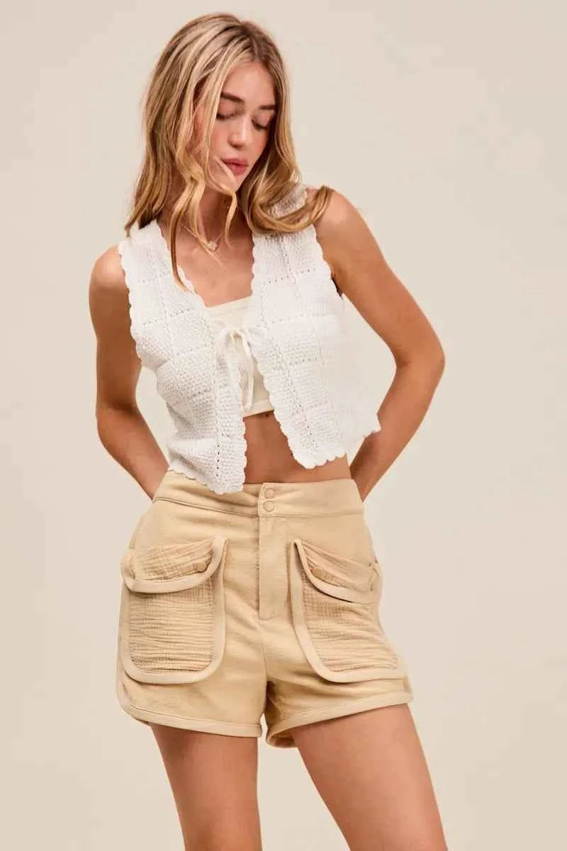 SO ME Mineral Washed Terry High Rise Cargo Shorts OATMEAL d89db350d5c140ef8e35786e7f5f80ef-Max-Origin
