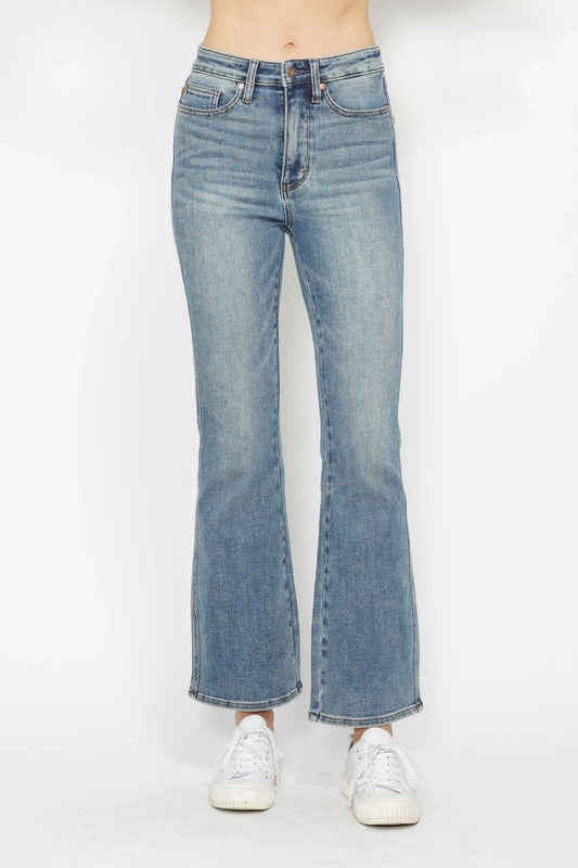 Judy Blue Full Size Tummy Control Back Embroidered Pocketed Bootcut Jeans Plus Size SHORT INSEAM d8a0a997-f918-46e3-af53-f5491e67a7cc-Max