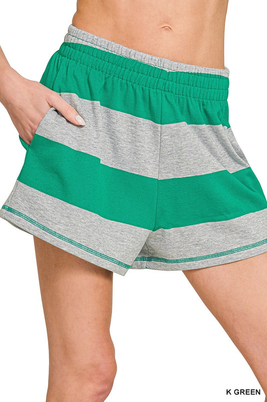 Frenchterry Striped Half Zip Top & Shorts Set d8a3dabec2594bab89ff81008d011f14-Max