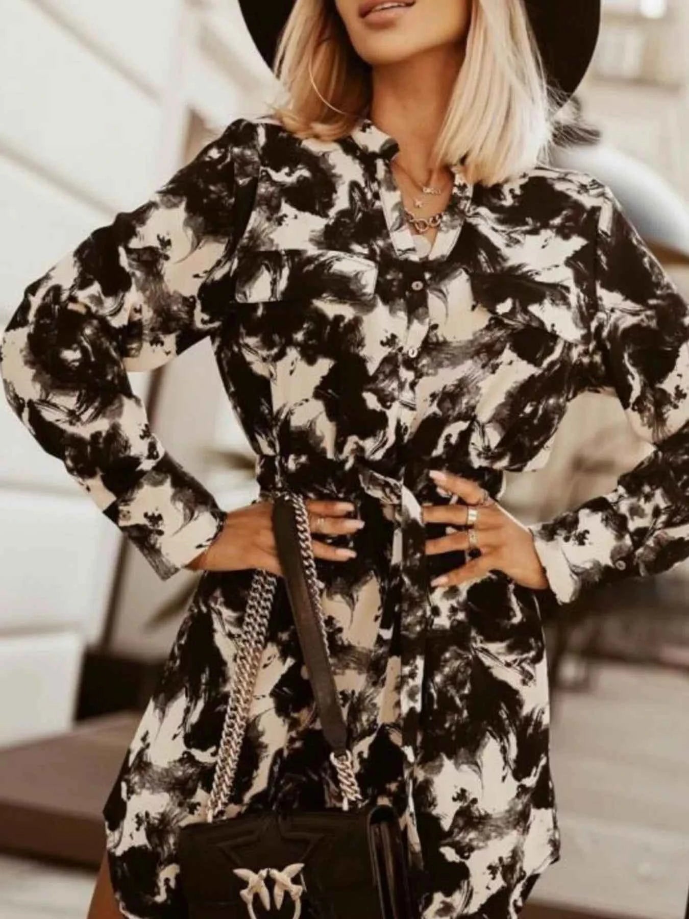 Printed Button Front Long Sleeve Dress d8b90f92-7177-42f5-abcf-d181411f62ee-Max-Origin