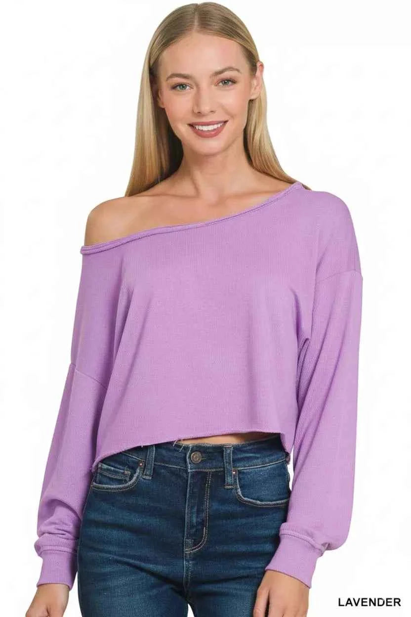Zenana French Terry Boatneck Crop Top d8bc7112-d095-4e70-b949-538b845c1e0f-Max-Origin