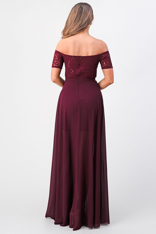 Off Shoulder Lace Evening Dress – High Slit Maxi Party Dress for Women d8be5d2a-d400-4970-8910-b0a430c1e309
