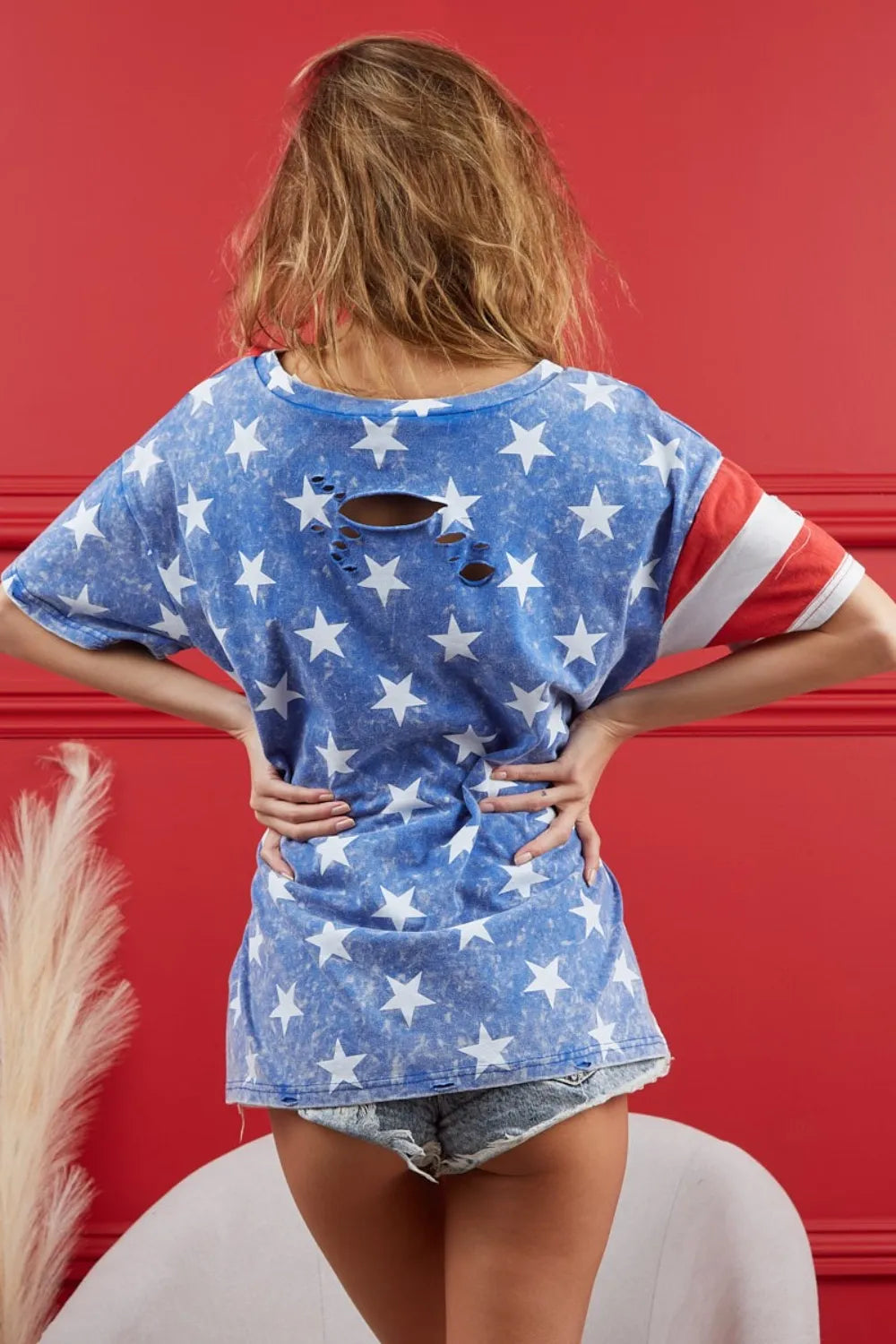 BiBi American Flag Theme Short Sleeve T-Shirt d8cf1d02-b6bc-4a6d-9f42-3ef802ce00a7-Max
