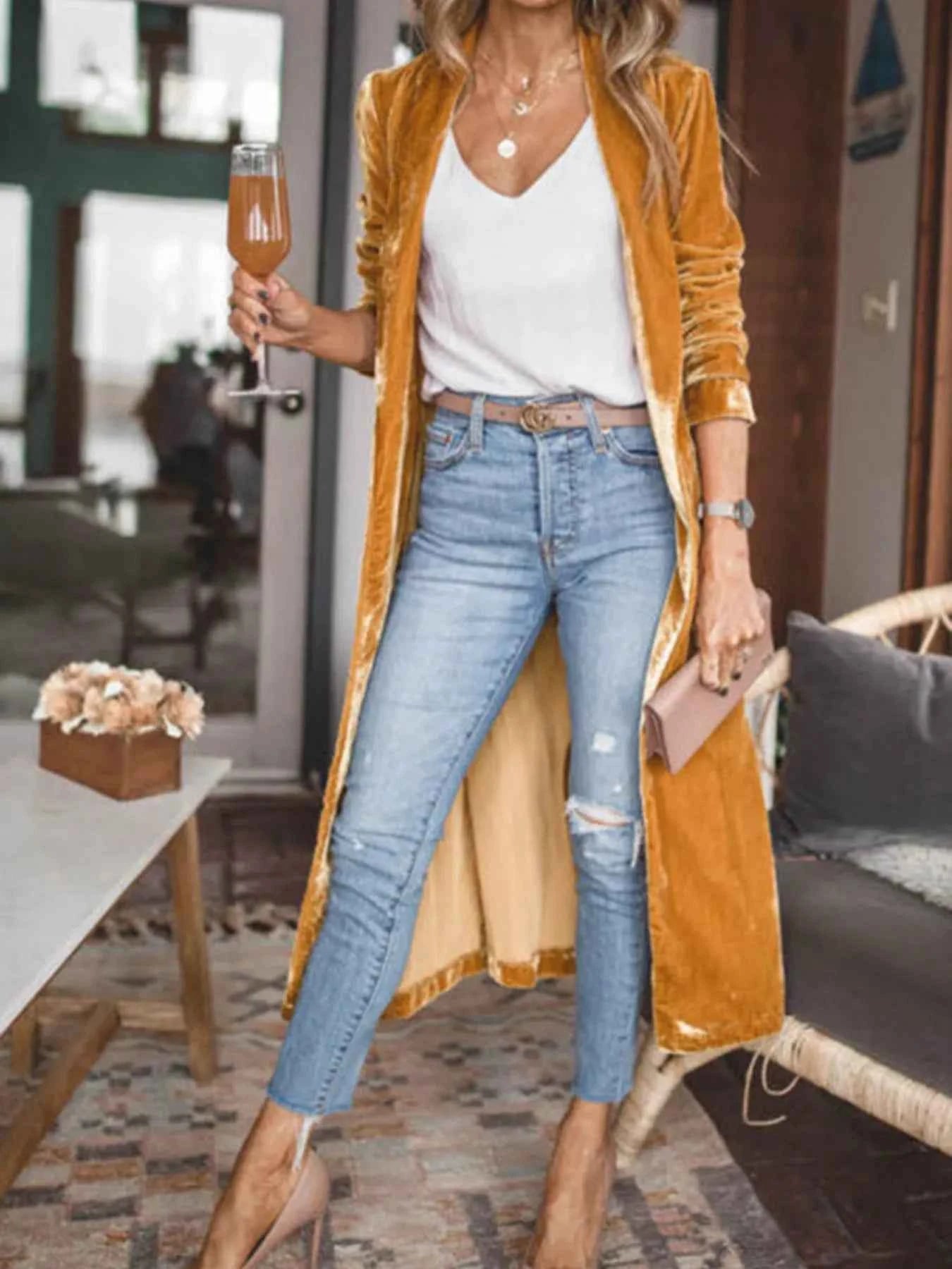 Open Front Long Sleeve Longline Cardigan d8da83122eb04950a513cbcb9e27079b-Max-Origin