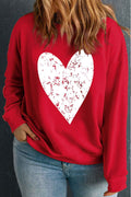 Racing Red Heart Printed Drop Shoulder Valentines Plus Size Sweatshirt Racing Red 50%Polyester+50%Cotton d8f750de7e8e8142