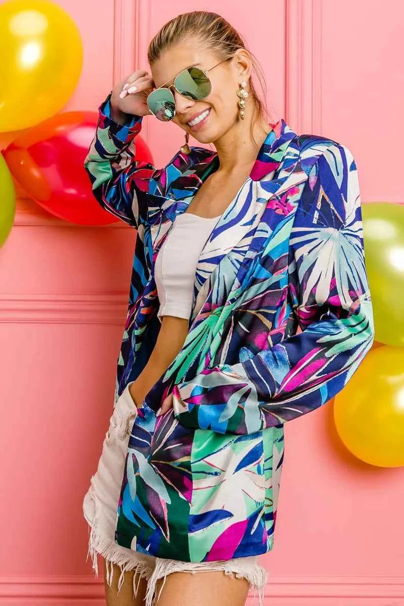 BiBi Thin Satin Tropical Single Blazer d909fbf972e94bc781778ec44bfc0411-Max-Origin