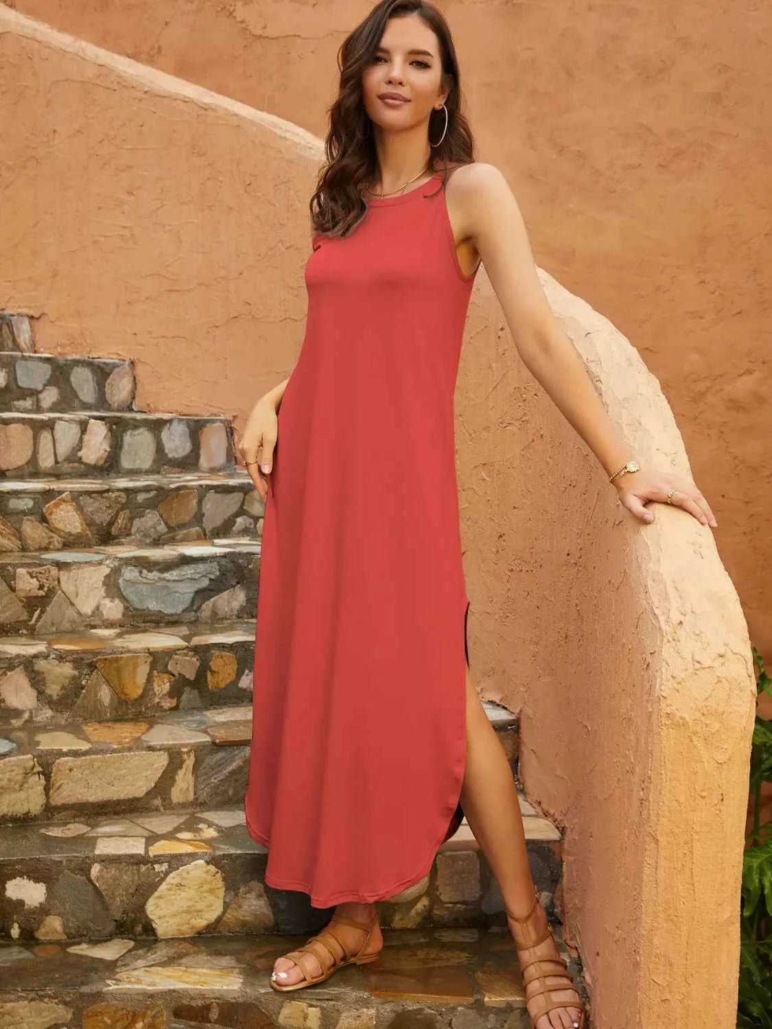 Side Slit Sleeveless Midi Dress d90f19d2-d633-4240-9dac-443f196a987f-Max-Origin