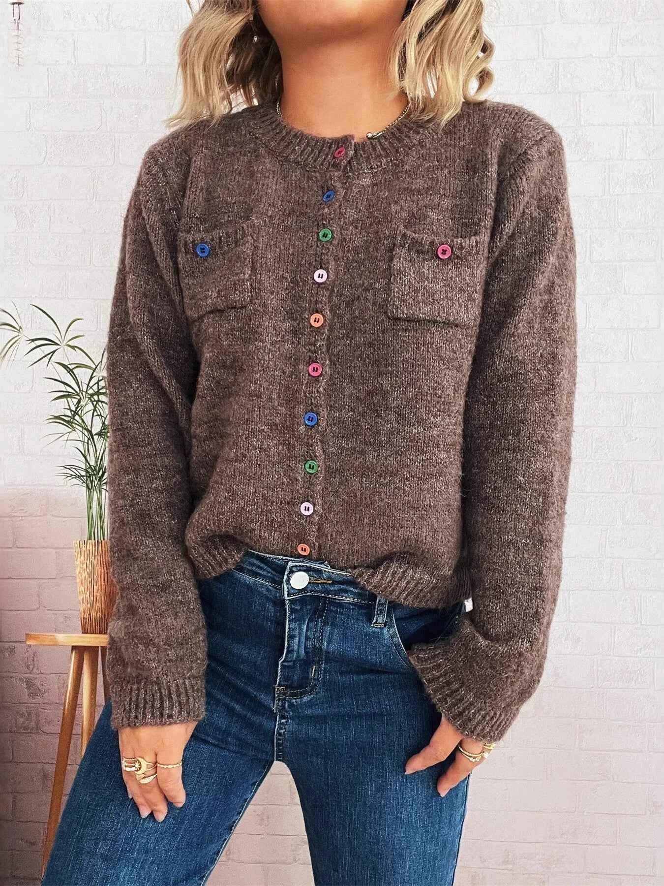 Button-Up Ribbed Hem Cardigan with Chest Pocket d9151b0c9b154527ac0b8dc0eaeeaf13-Max-Origin