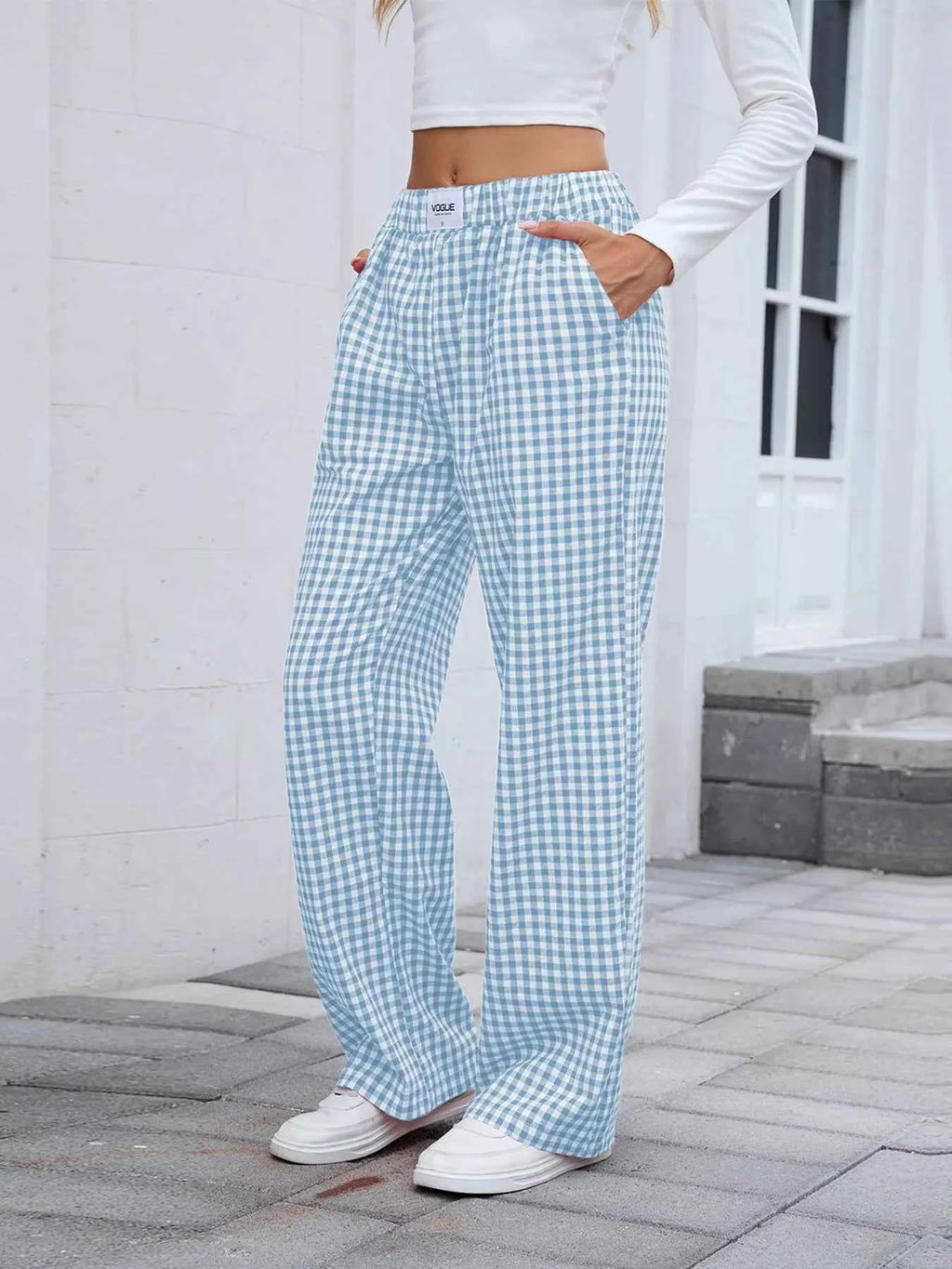 Plaid Wide Leg Casual Pants d9256236d76947bbbf1d983fdb4d7806-Max-Origin
