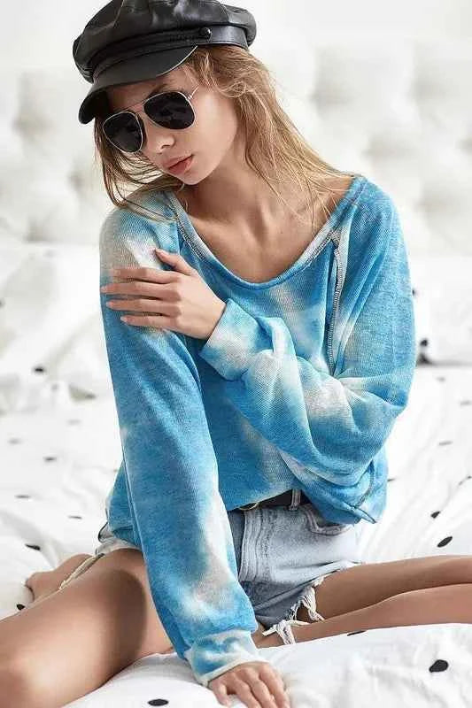 BiBi Tie Dye Hacci Top with Contrast Stitching Detail d9269e31ec344febaa152f73d2c08f1b-Max-Origin