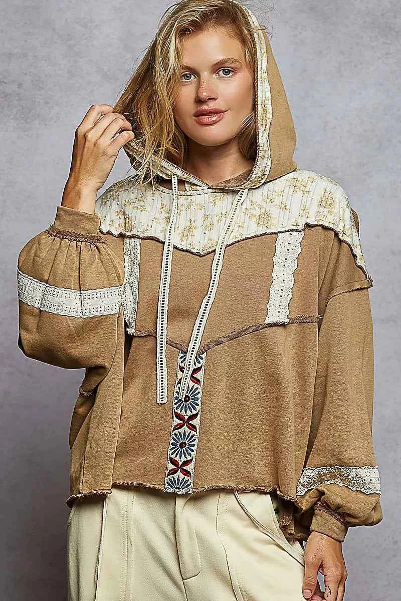 POL Drawstring French Terry Hoodie with Gauze Print Patch d92a35c8-7648-4f54-88c8-4fbc843f2a2f-Max-Origin