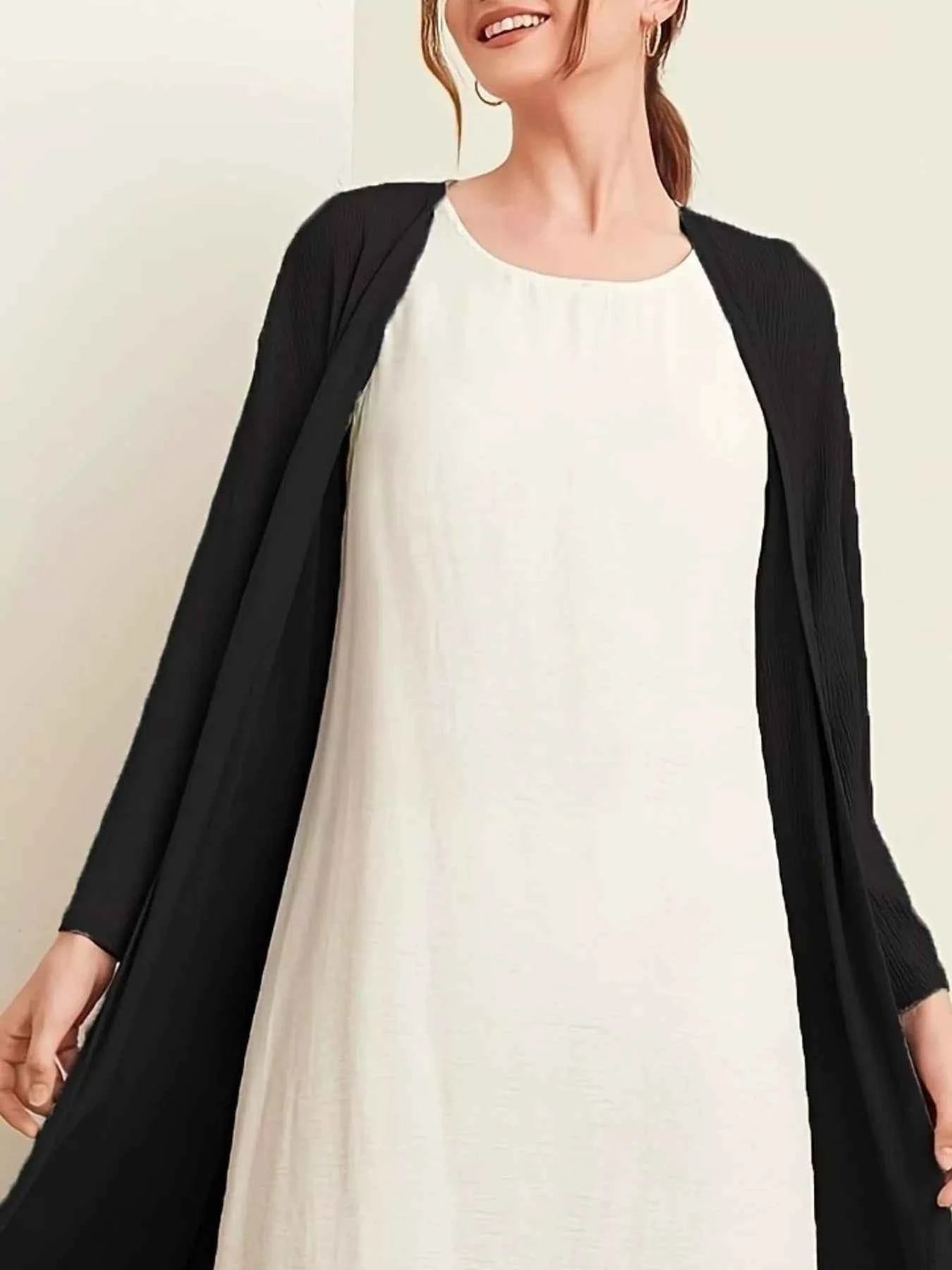 Open Front Long Sleeve Longline Cardigan d92fe0bf-ccda-416c-b0ac-f39efa570b4a-Max-Origin