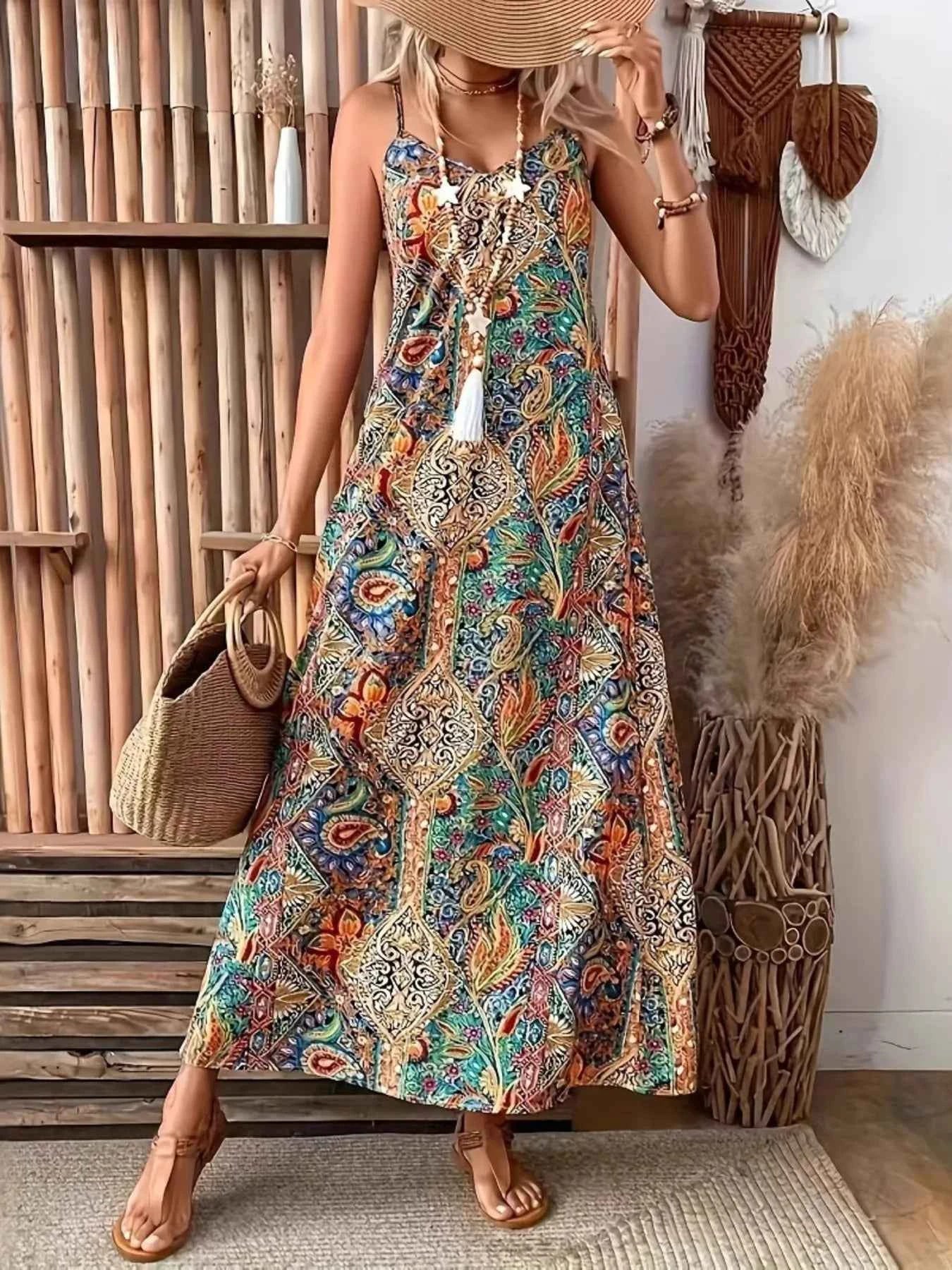 Paisley Print V-Neck Maxi Dress d938e77dba1b47c5b7229cb991bcdebb-Max-Origin