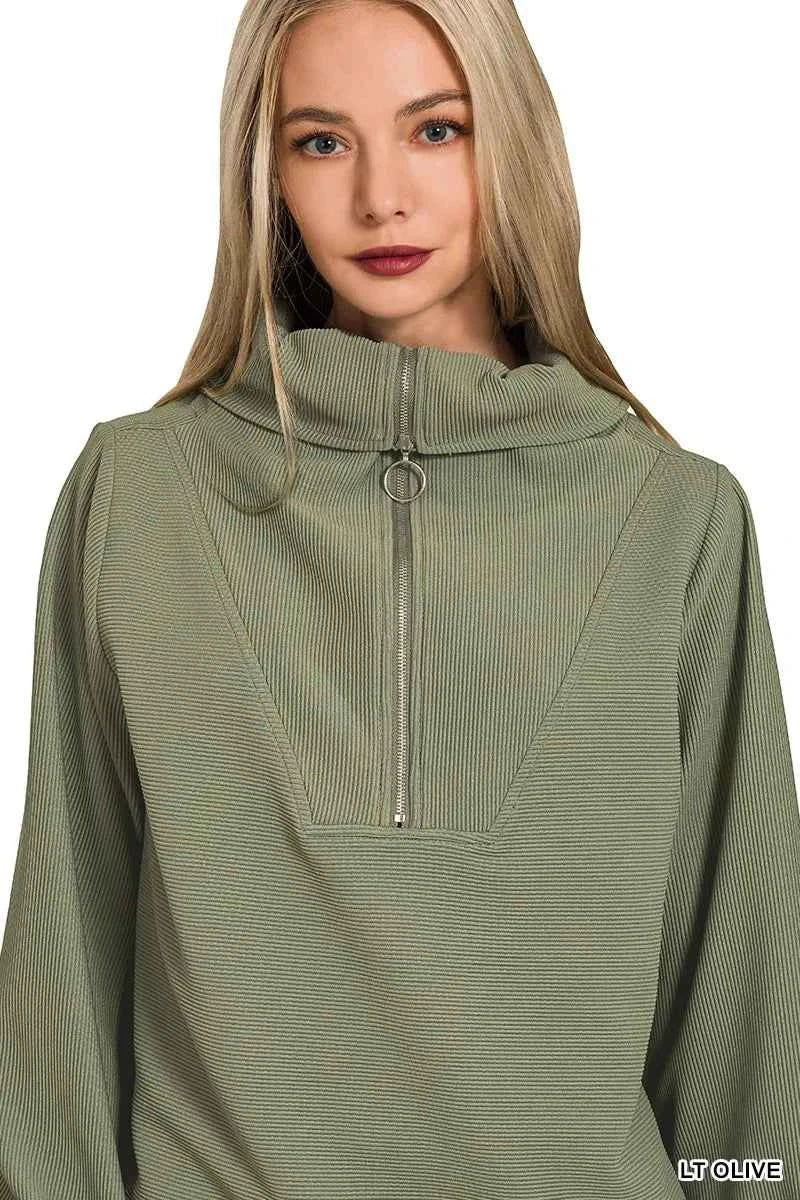 Zenana Ribbed High Neck Half Zip Pullover & Pants Set d9406acbff5142e69b8aa82c7f209f64-Max-Origin