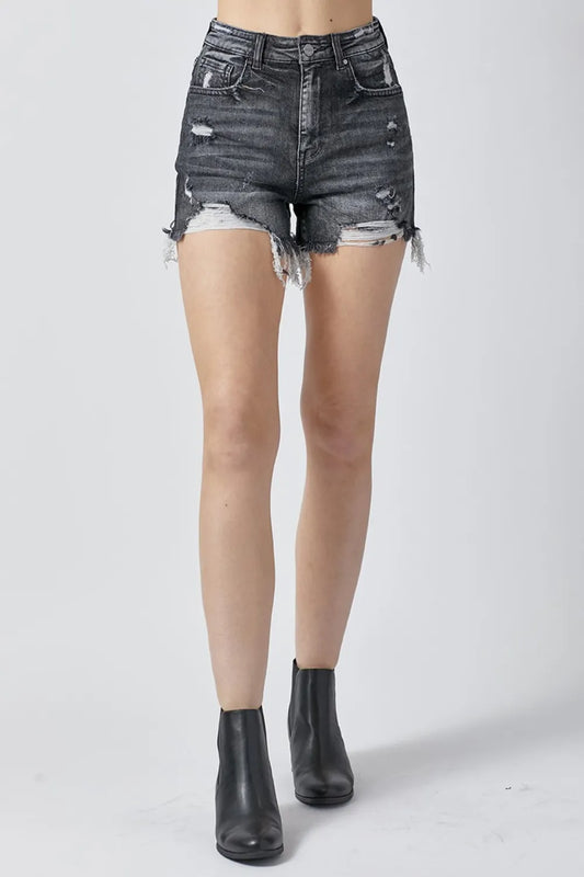 Full Size High Rise Distressed Denim Shorts d9429db5-9937-4c93-a173-97623e9f1415-Max