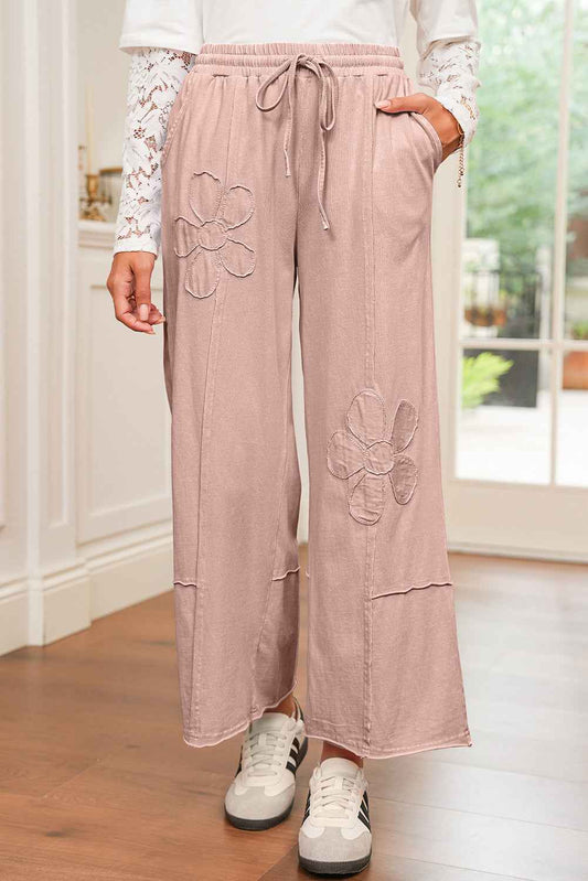 Buckskin Flower Patch Mineral Washed Cropped Wide Leg Pants d94898f2574c6738