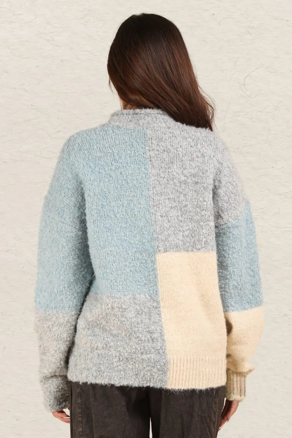 VERY J Color Block Mock Neck Drop Shoulder Sweater d94c23fe-699b-4389-b95d-93f4da5e4459-Max