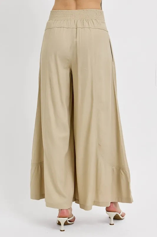 RISEN Shirring Detail Wide Leg Pants d950f867-16d7-447a-a145-b723a627fa49-Max