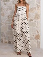 Polka Dot Pleated Detail Maxi Dress d953c1b2-b865-4bf3-bfc3-d11bfccb2564-Max