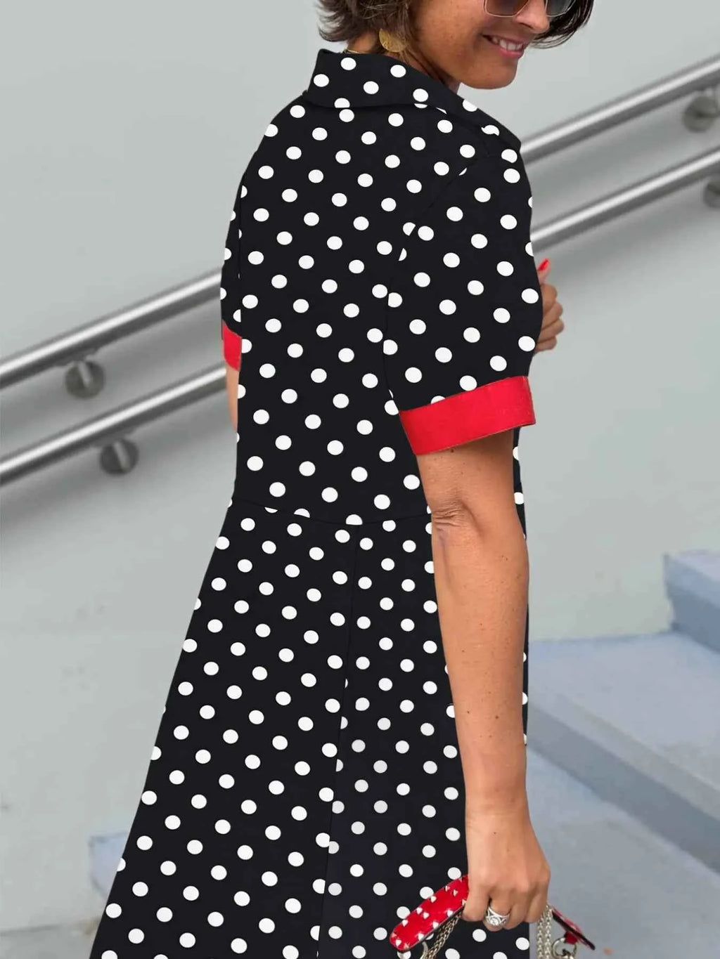 Polka Dot Short Sleeve Maxi Shirt Dress d954f234-ad8f-44ec-9d9e-d85926af3fa1-Max-Origin
