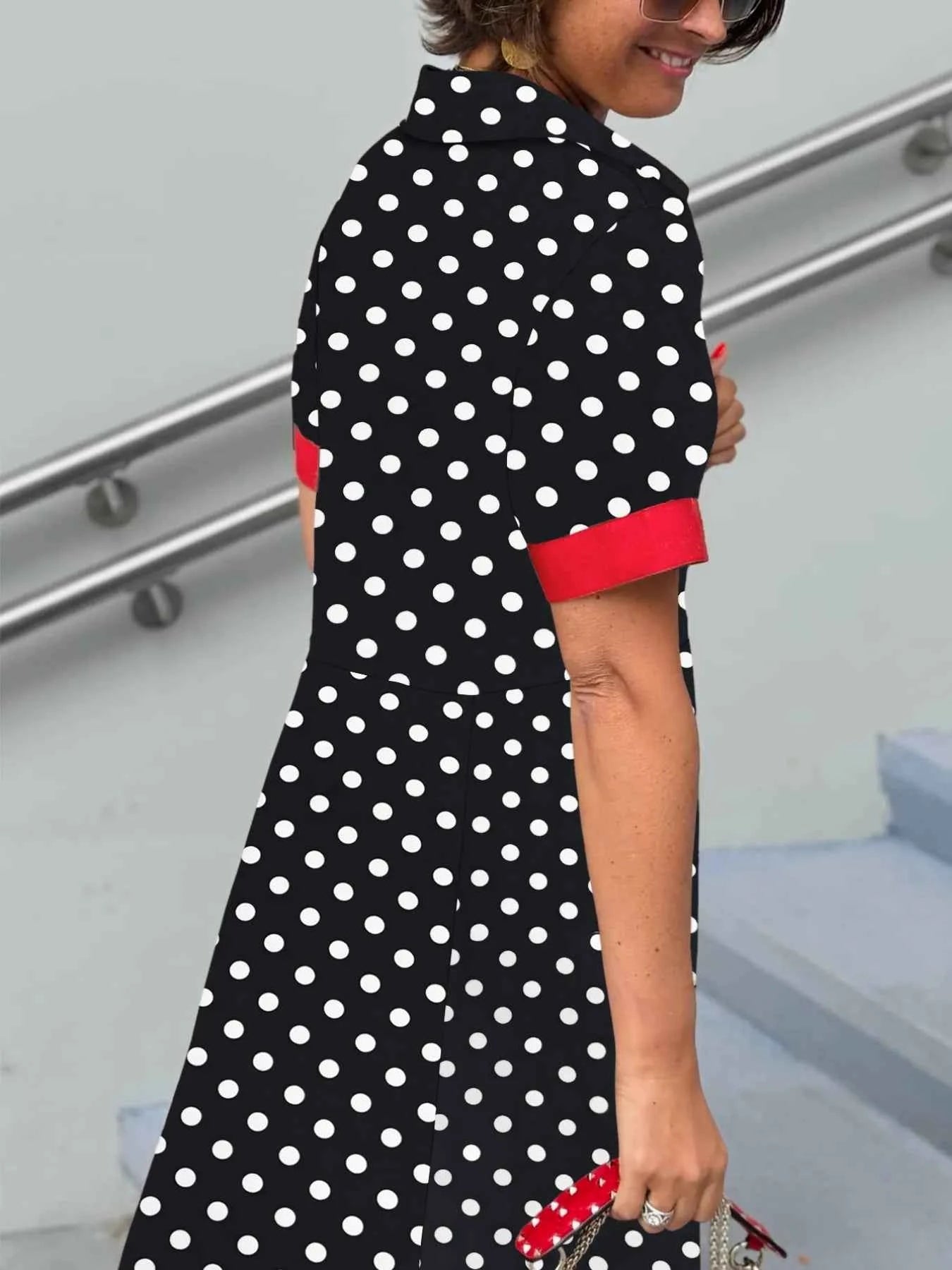 Polka Dot Short Sleeve Maxi Shirt Dress d954f234-ad8f-44ec-9d9e-d85926af3fa1-Max-Origin