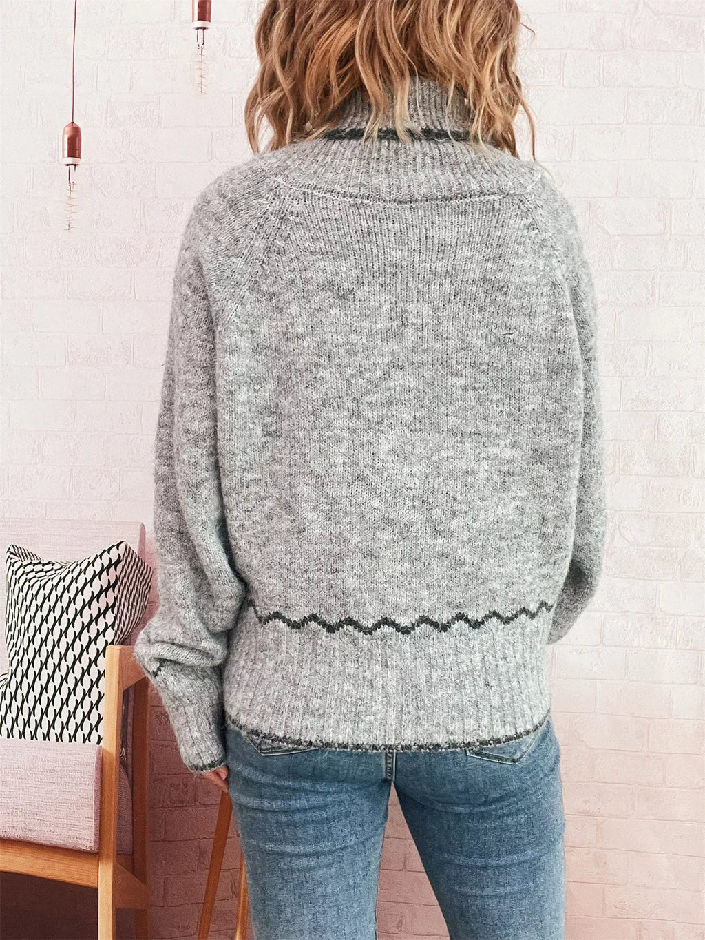 Ribbed Contrast Trim Long Sleeve Sweater d958e500e45d4c6d95b857d2317074f7-Max-Origin