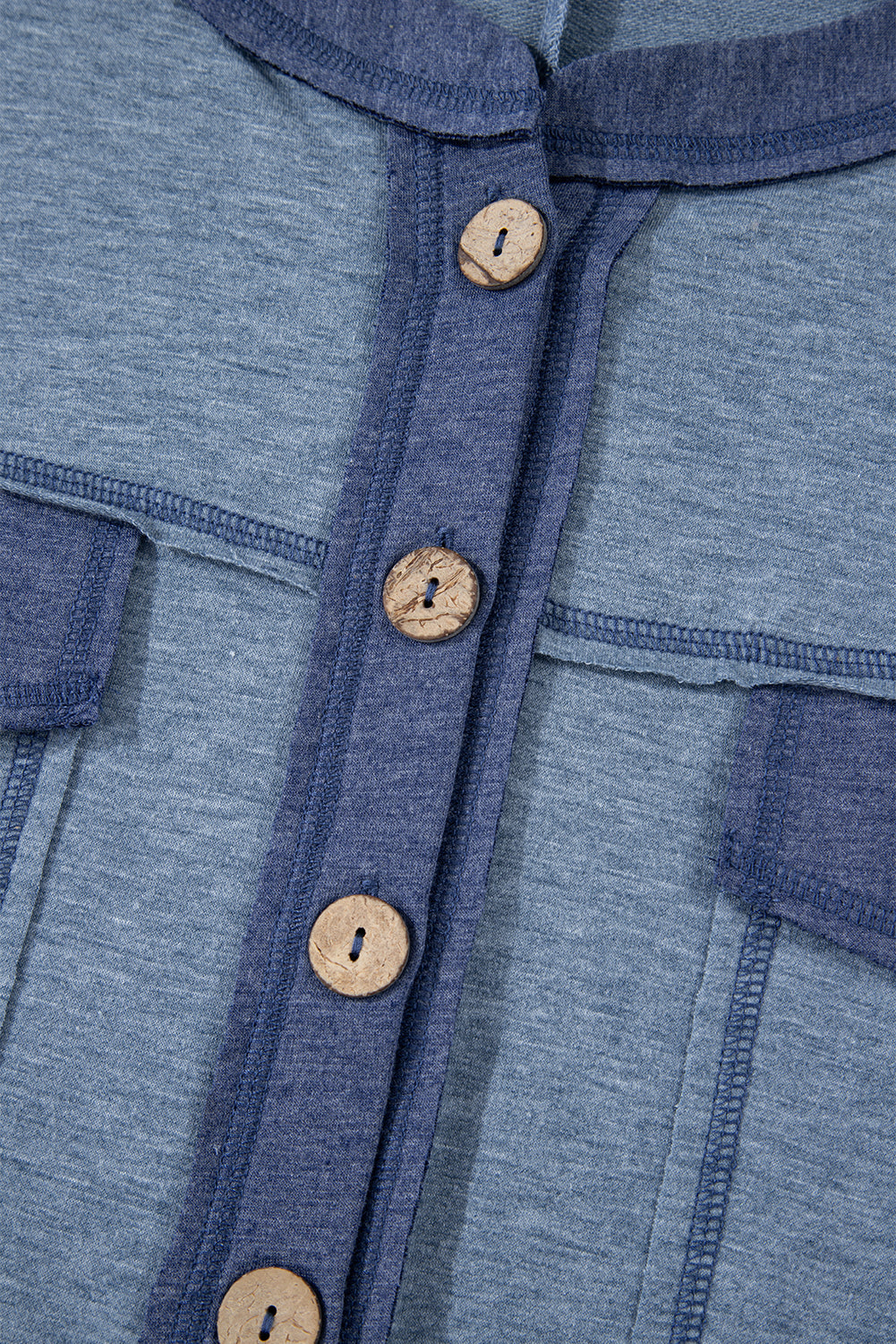 Beau Blue Patchwork Pocket Short Sleeve Jumpsuit d9595e9d6717352d