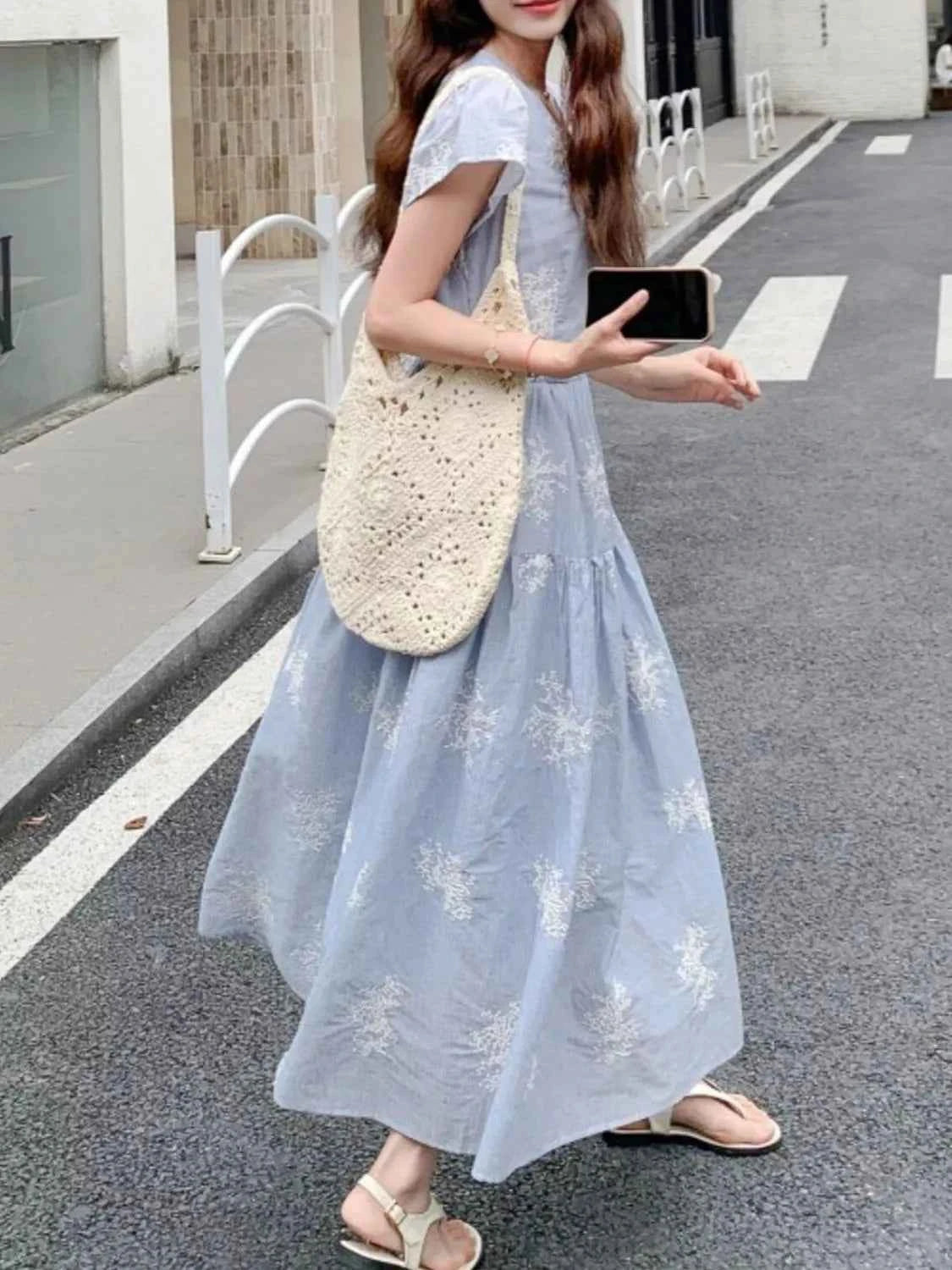 Tiered Cap Sleeve Midi Dress d9602750-2993-48e1-9b84-a661c0152798-Max-Origin