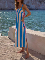 Striped Wide Strap Midi Dress d98287e4-bf83-40fe-8f34-284298b69da2-Max