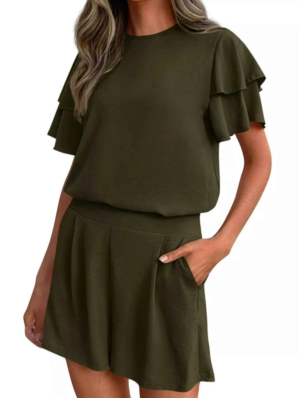 Ruffle Sleeve Top and Shorts Two-Piece Set d991c73569304a3cab8c1d07d4b22b12-Max-Origin