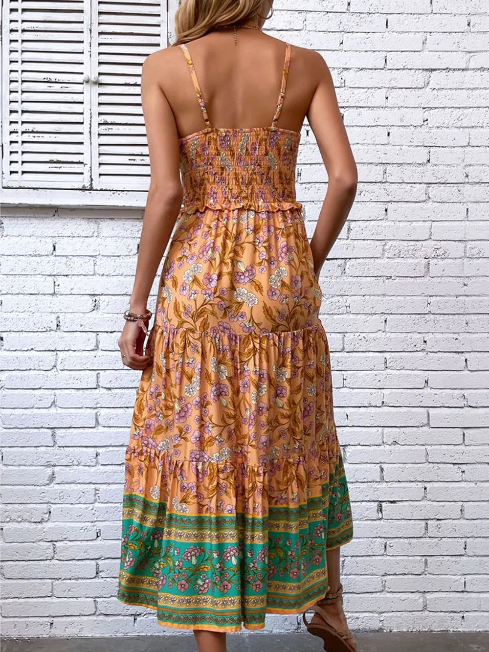 Printed Square Neck Midi Cami Dress d99a5dc2-fcf9-432d-8efc-65d79788fc66-Max