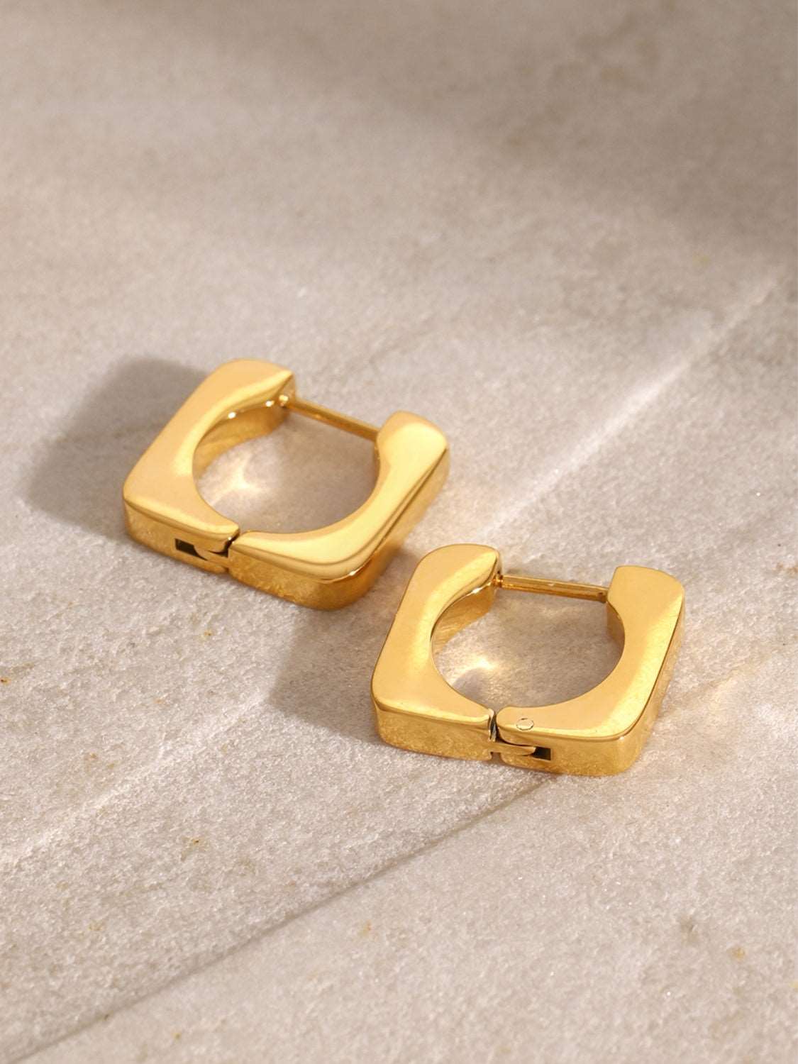 18K Gold-Plated Stainless Steel Square Earrings