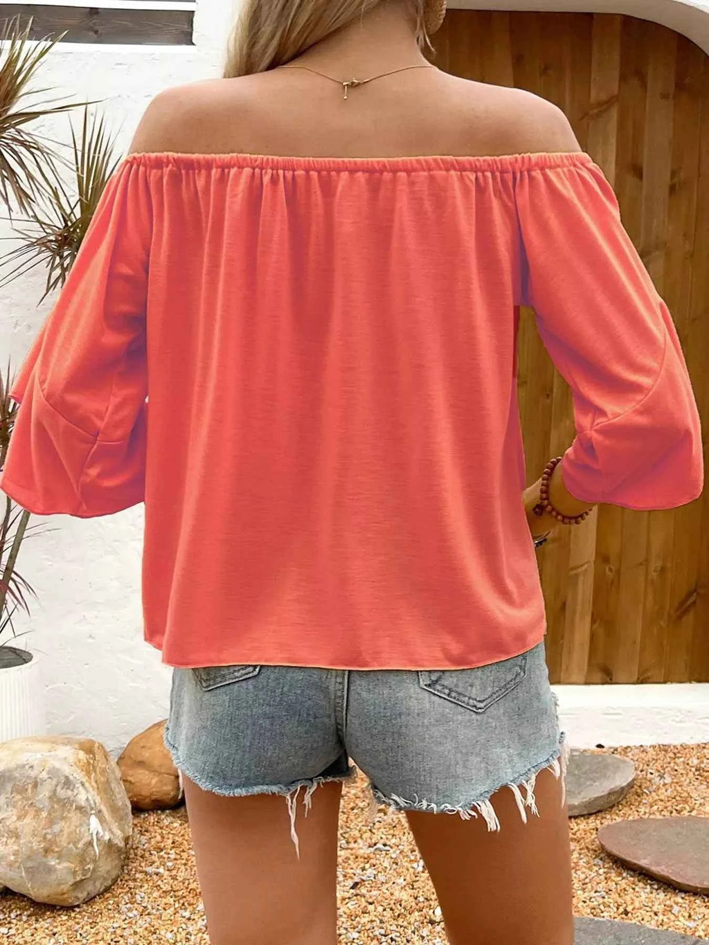 Off-Shoulder Tie-Front T-Shirt d9a37996d87d47c18408744cc00ae9cd-Max-Origin