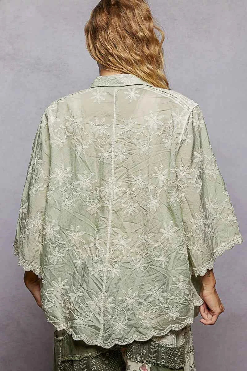 POL Embroidered Floral Collared Neck Shirt with Scalloped Edges d9b92cbe-c8c5-4b75-b105-f6535bb00843-Max-Origin