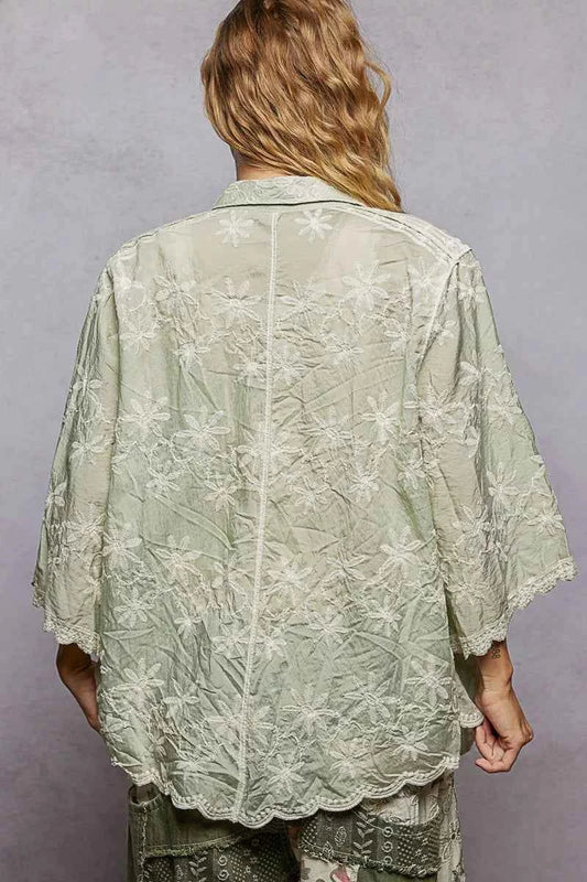 Embroidered Floral Collared Neck Shirt with Scalloped Edges d9b92cbe-c8c5-4b75-b105-f6535bb00843-Max-Origin