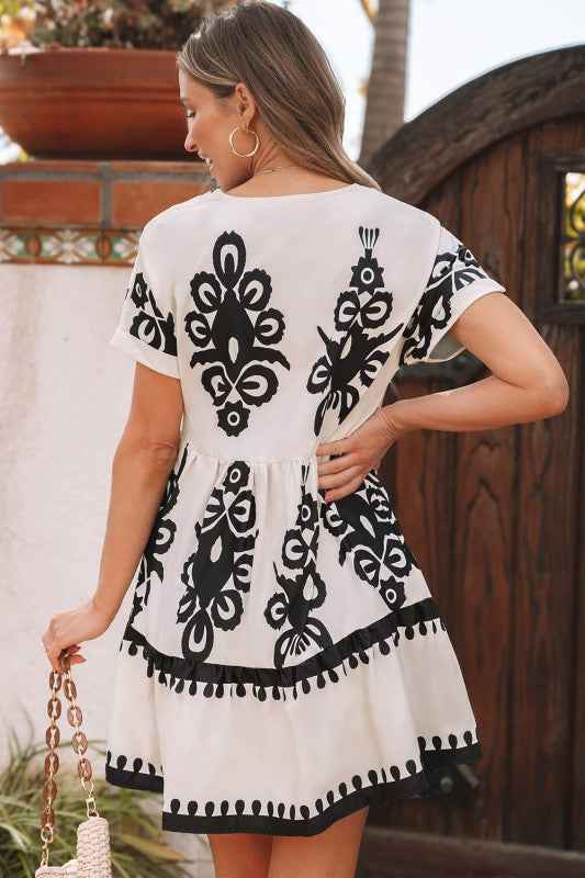 Leyla Vintage High Waist Short Sleeve Dress d9bb268b-0b68-4c25-94c5-f7c6ed28fae9