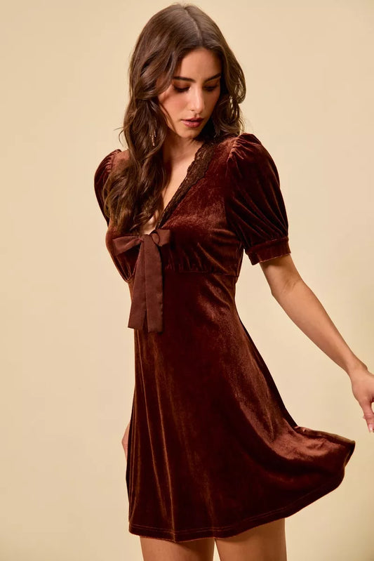 Velvet Short Sleeves Mini Dress d9cbabbe-7c38-482a-9a59-9d71e5ad3ab8-Max-Origin