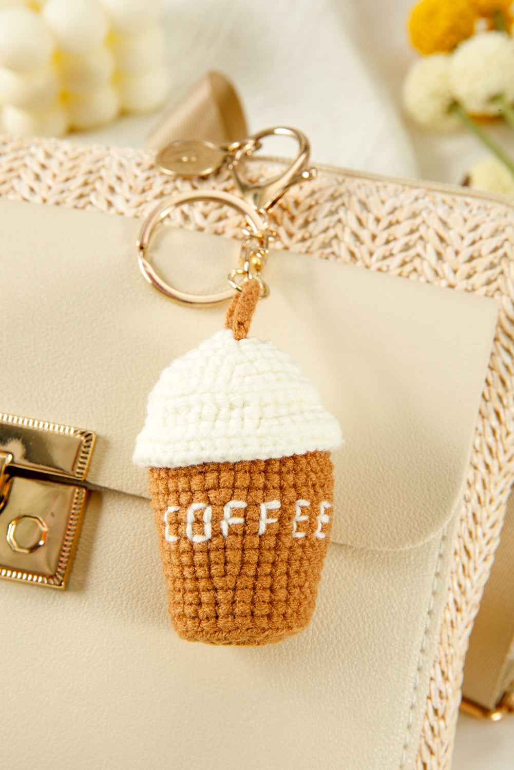 Thai Curry Knit Coffee Pendant Keychain Thai Curry ONE SIZE woolen yarn d9d682209c712518