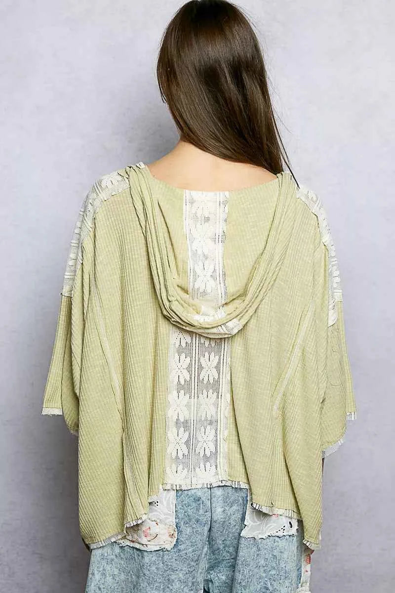 POL Short Sleeve Hoodie Top with Lace Detail d9dcadd6-7710-4980-9a1a-6fcd20df9285-Max-Origin