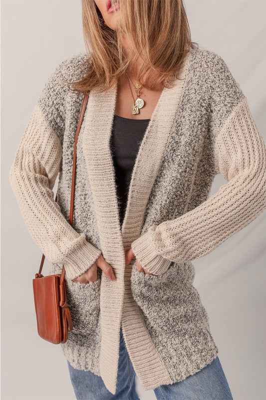 Colorblock Open Front Pocketed Cardigan d9e0deeb-e267-46ba-899f-18eef9e9e409