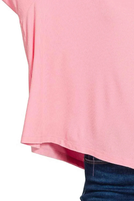 Oversized Ribbed Round Neck Short Sleeve Tee d9e39096-c398-4cb7-bd9c-0b9832031804-Max-Origin