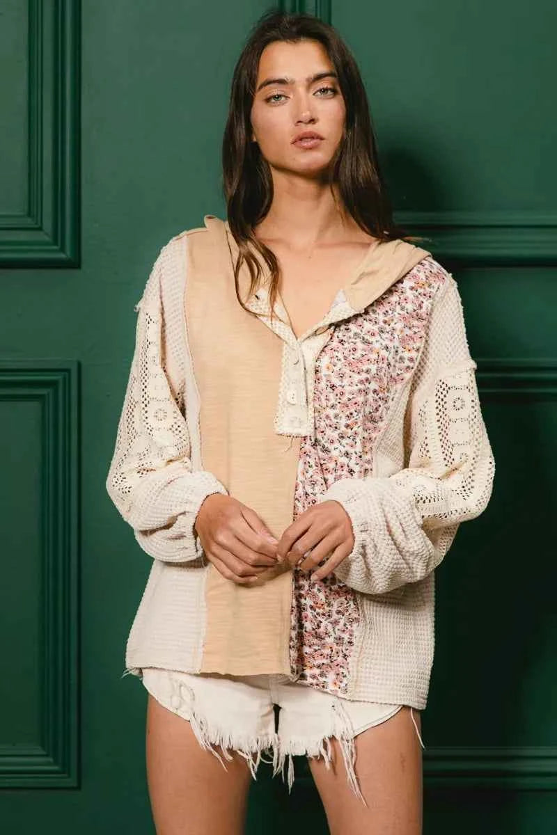 BiBi Slub Jersey with Lace Combo Buttoned Hoodie Top d9ed674aa12a4b7d99bd711bfb875465-Max-Origin